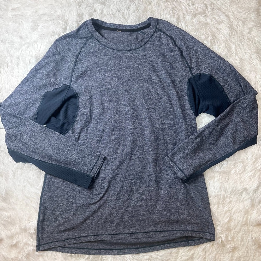 Lululemon Metal Vent Long Sleeve Shirt Mens Large Gray Heathered Athletic Top